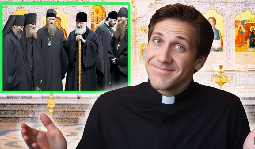Roman Catholic priest with Eastern Orthodox clergy