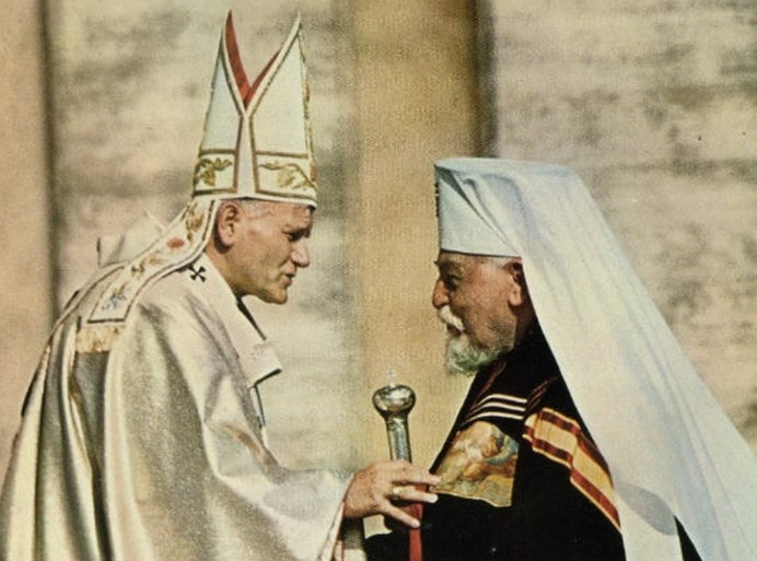 Cardinal Josyf Slipyj in full Byzantine vestments and mitre