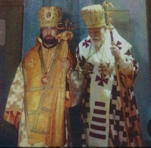 Cardinal Slipyj with Archbishop Amvrosi